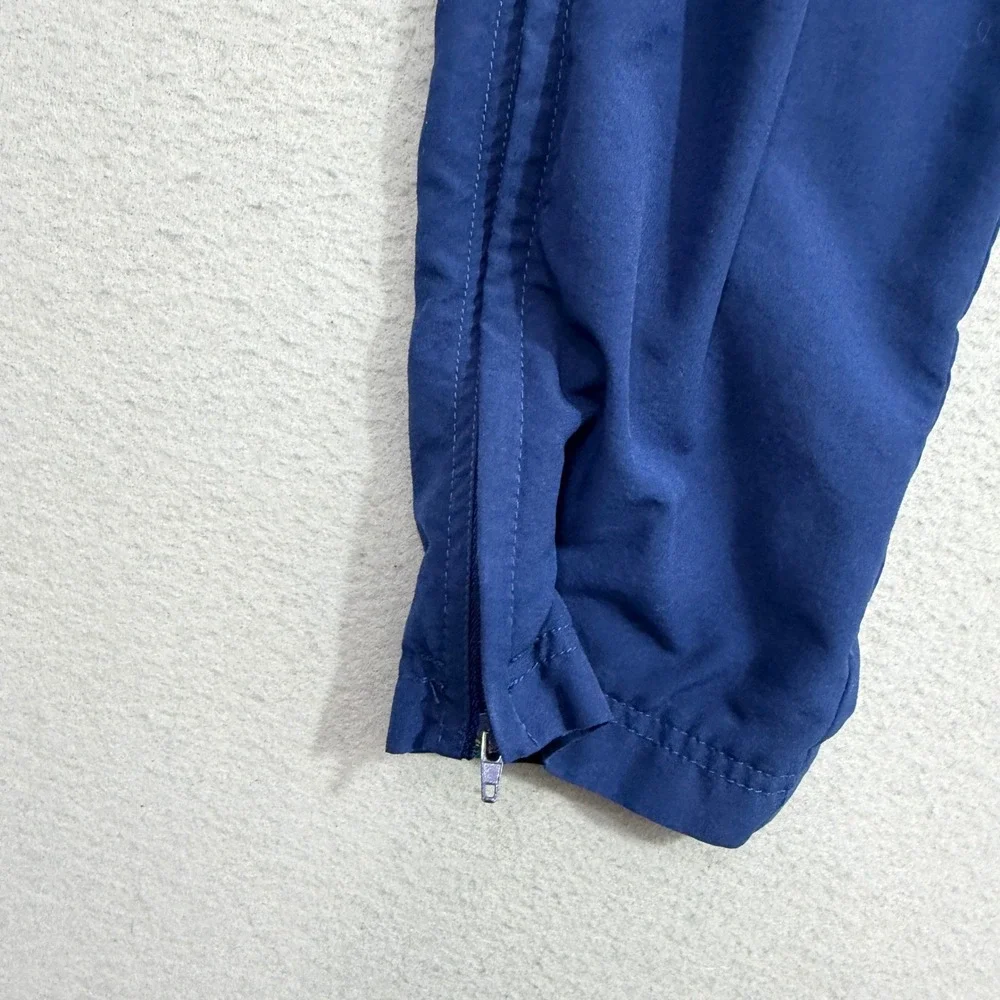 Vintage Nike Pants Womens Large Blue Track Pants Windbreaker Ankle Zip Pockets